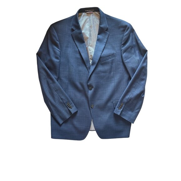 Tommy Hilfiger Men's Suit Jacket Blazer Size 38R Windowpane Blue Plaid - Picture 15 of 16